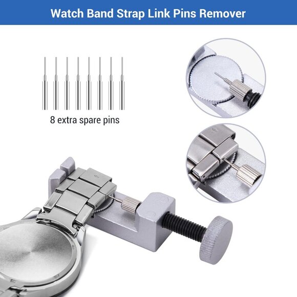 Watch Repair Kit Heavy Duty Watch Link Removal Battery Replacement Band Tool Kit - Picture 3 of 6